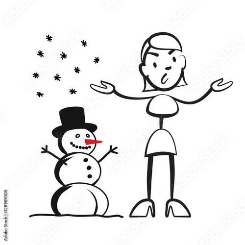Strichmännchen Frau im Winter - was anziehen?
