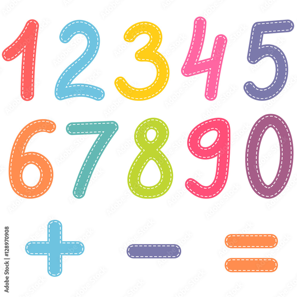 numbers from zero to nine and math symbols numbers from zero to nine and math symbols