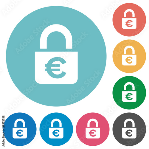 Locked euros flat icons