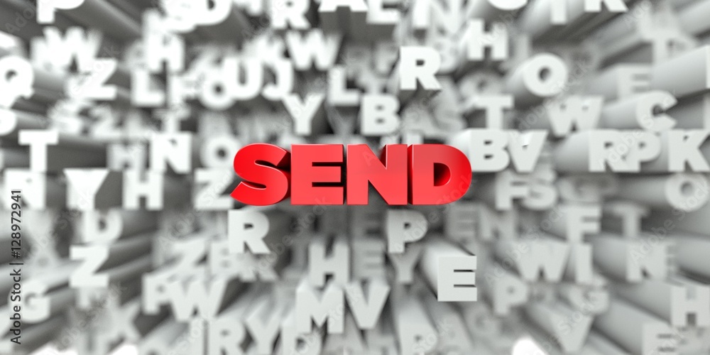 SEND - Red text on typography background - 3D rendered royalty free stock image. This image can be used for an online website banner ad or a print postcard. SEND - Red text on typography background - 3D rendered royalty free stock image. This image can be used for an online website banner ad or a print postcard.