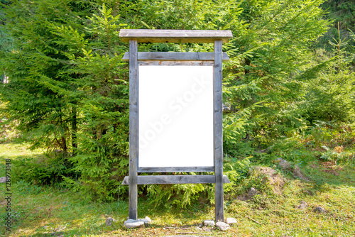 Blank sign board in the park