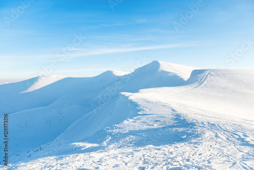 Beautiful winter mountains with snow