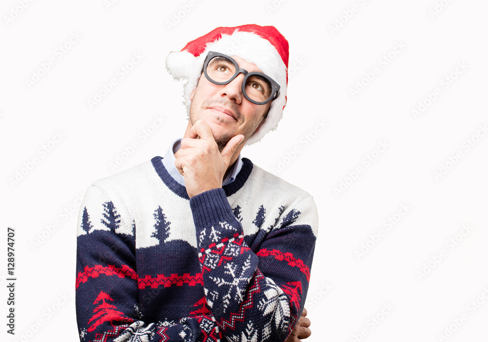 Pensive young man at Christmas Pensive young man at Christmas