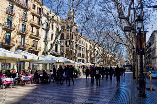 Obraz na płótnie Barcelona, Les Rambles w salonie