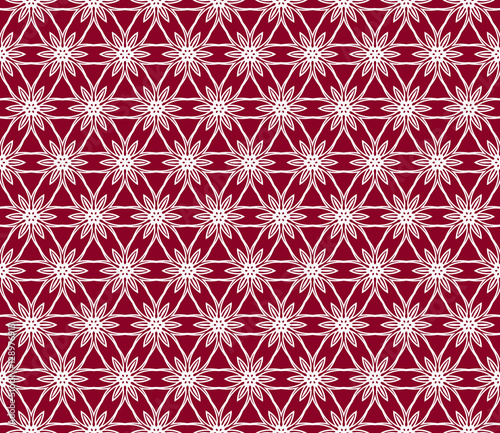 Floral ornament. seamless geometric pattern. Vector illustration. For fashion design, wallpaper, invitation. silver on red Color