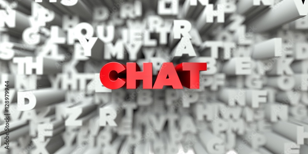 CHAT - Red text on typography background - 3D rendered royalty free stock image. This image can be used for an online website banner ad or a print postcard. CHAT - Red text on typography background - 3D rendered royalty free stock image. This image can be used for an online website banner ad or a print postcard.