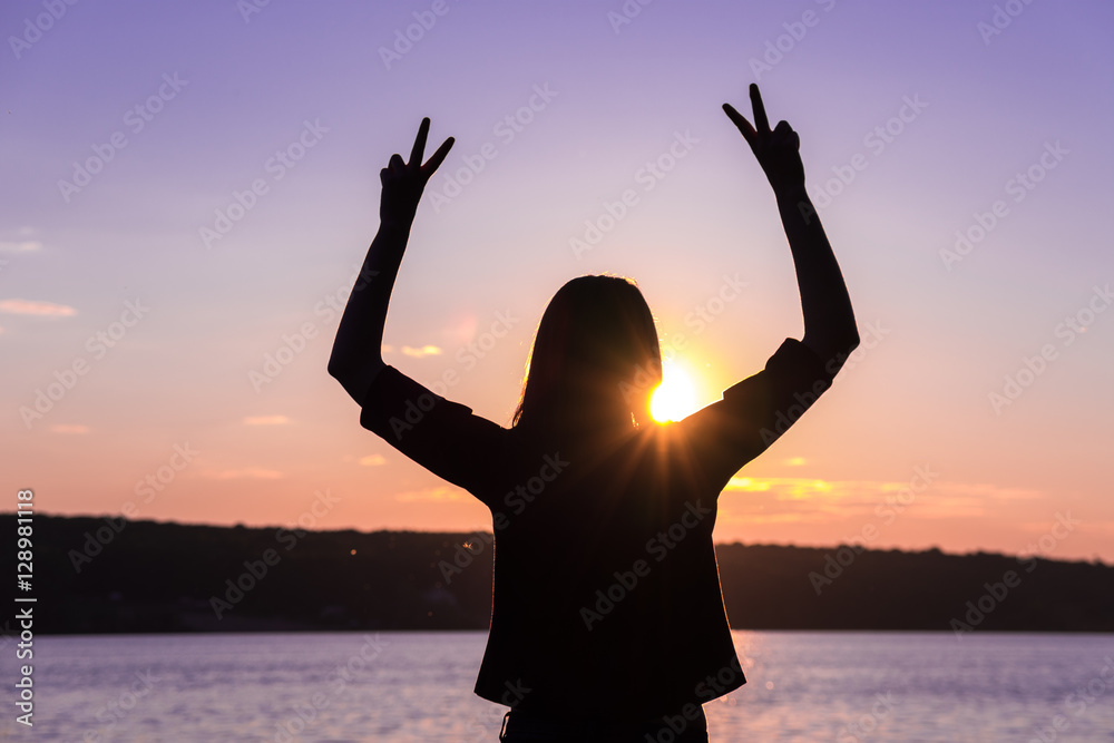 Fototapeta premium Woman feeling free in nature!