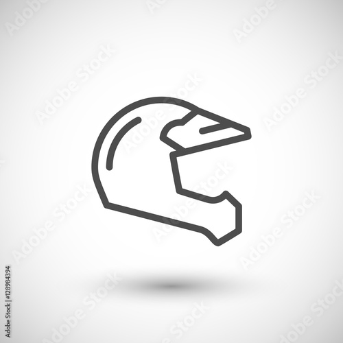 Motocross motorcycle helmet line icon