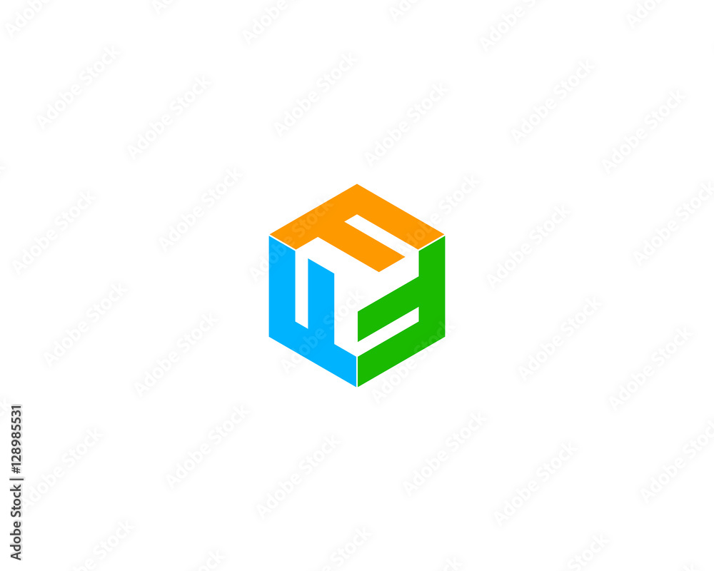 Initial Letter F Box Logo Design Template Initial Letter F Box Logo Design Template