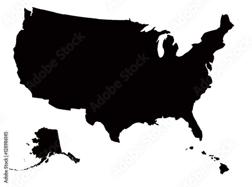 US MAP on white background