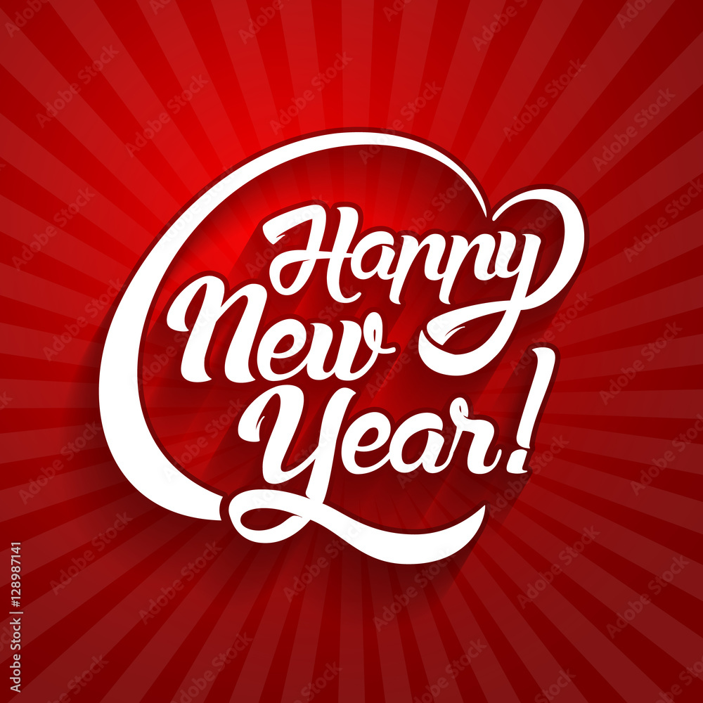 Obraz premium New Year greeting card text. 