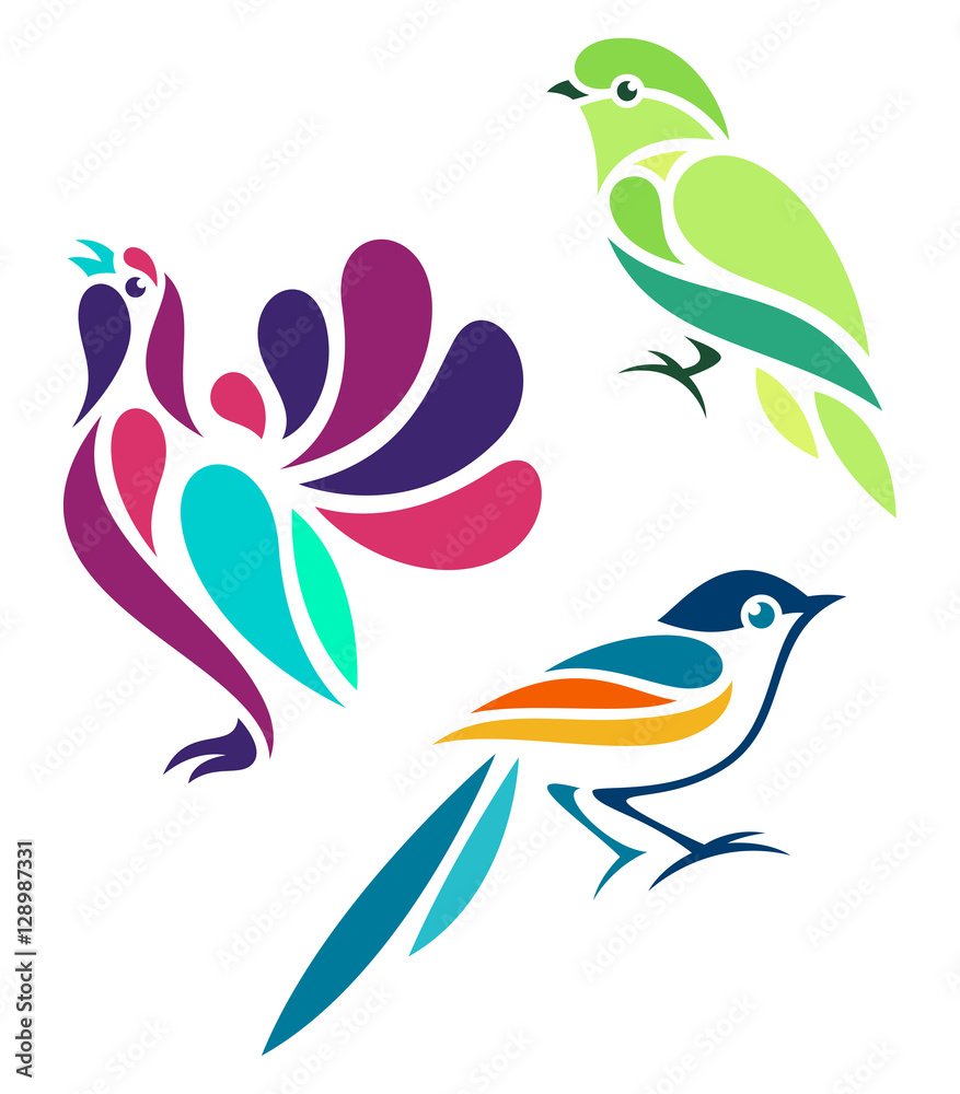 Fototapeta premium Stylized Birds