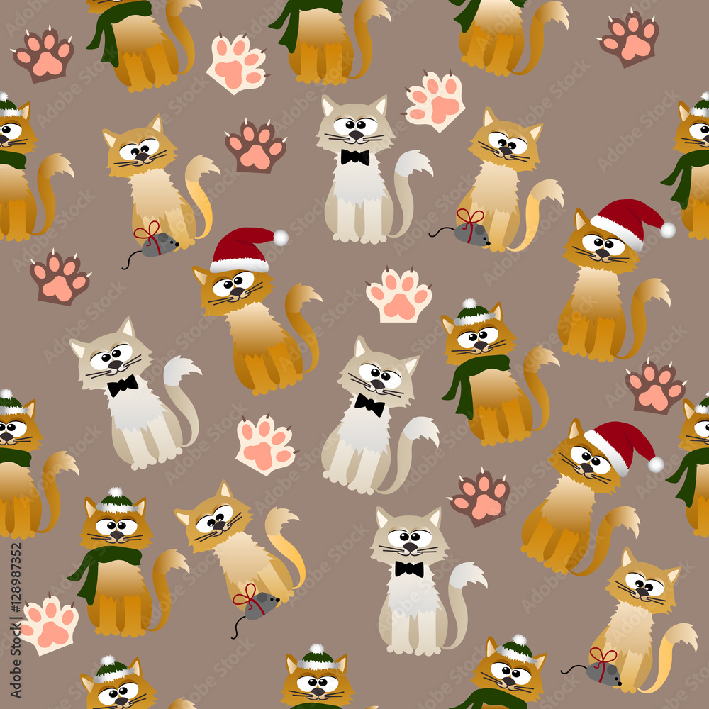 Fototapeta premium pattern with cute cats