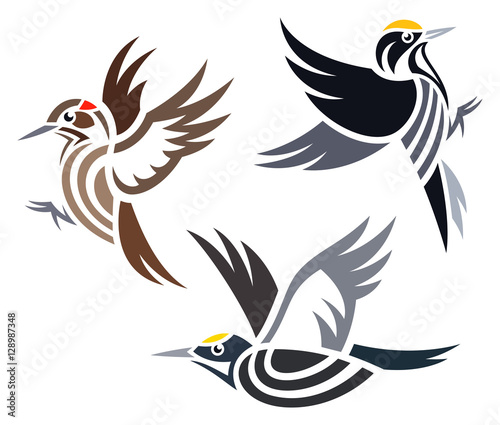 Stylized Woodpeckers