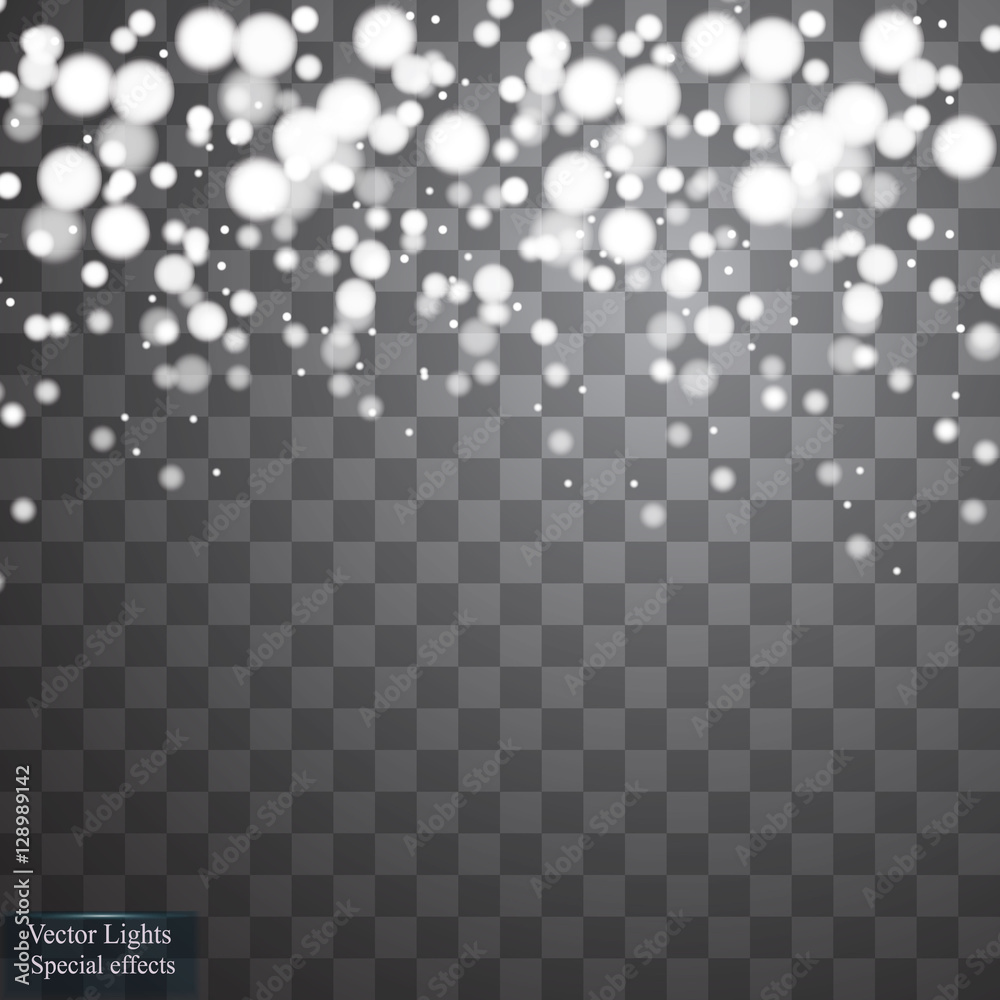 Vector falling snow effect isolated on transparent background with blurred bokeh
Vector falling snow effect isolated on transparent background with blurred bokeh