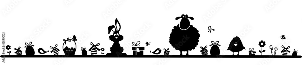 Wunschmotiv: Frohe Ostern Silhouette #128990121