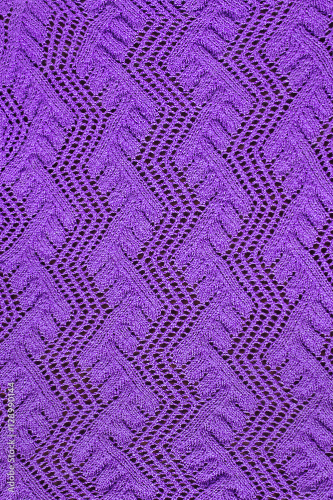 purple knitted openwork vertical background closeup