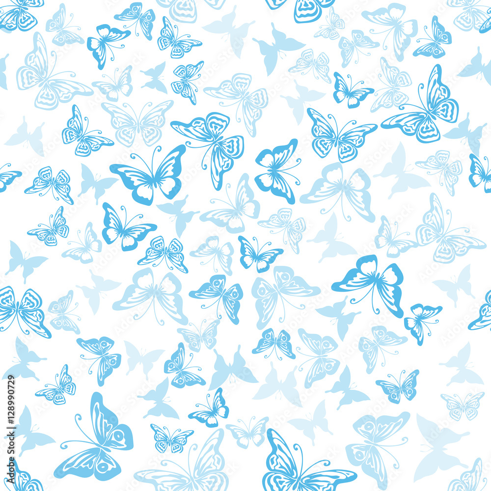 Seamless pattern with silhouettes of butterflies Seamless pattern with silhouettes of butterflies