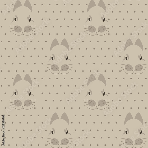 Seamless vector pattern. Background with rabbit.