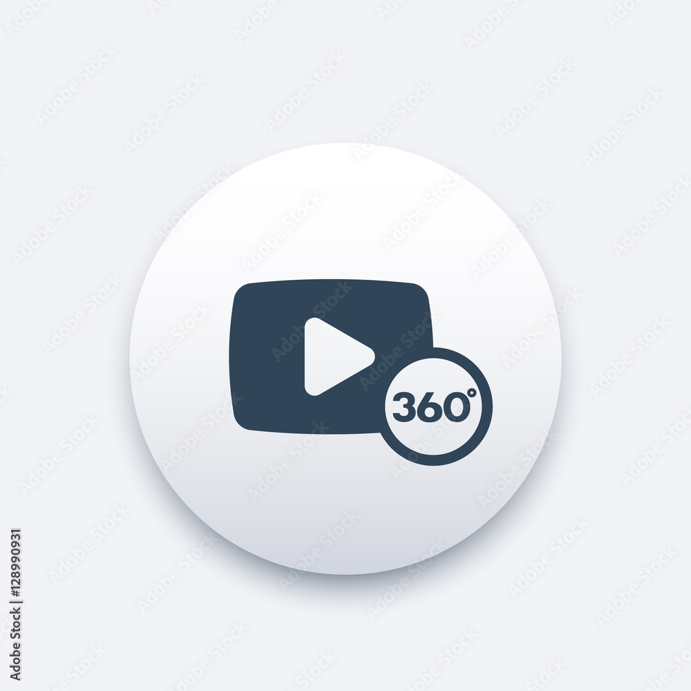 360 degrees video icon, button