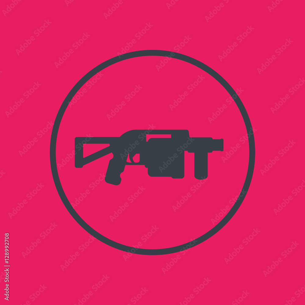 grenade launcher icon in circle, vector illustration grenade launcher icon in circle, vector illustration