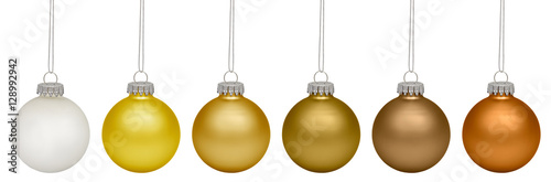 Christmas baubles isolated on white background