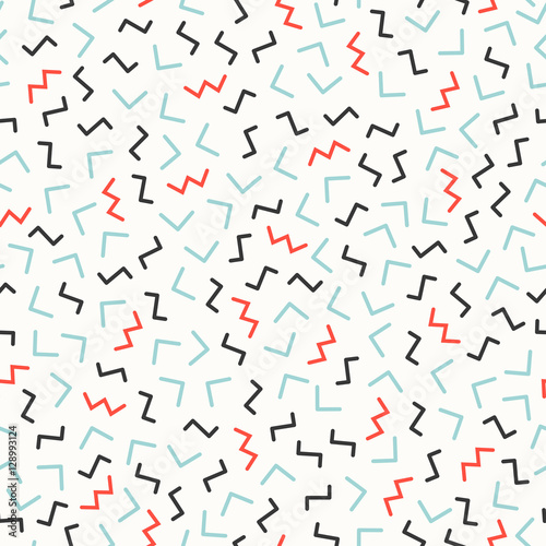 Retro memphis geometric line shapes seamless patterns. Hipster fashion 80-90s. Abstract jumble textures. Black and white. Zigzag lines. Memphis style for printing, website, fabric design, poster.