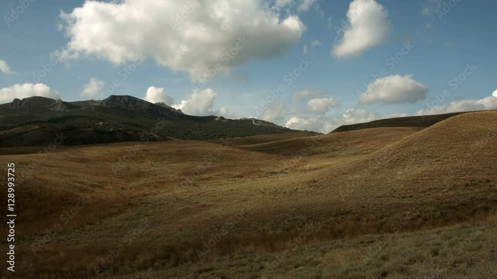 Clouds and wind over the hills