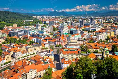 City of Ljubljana aerial view