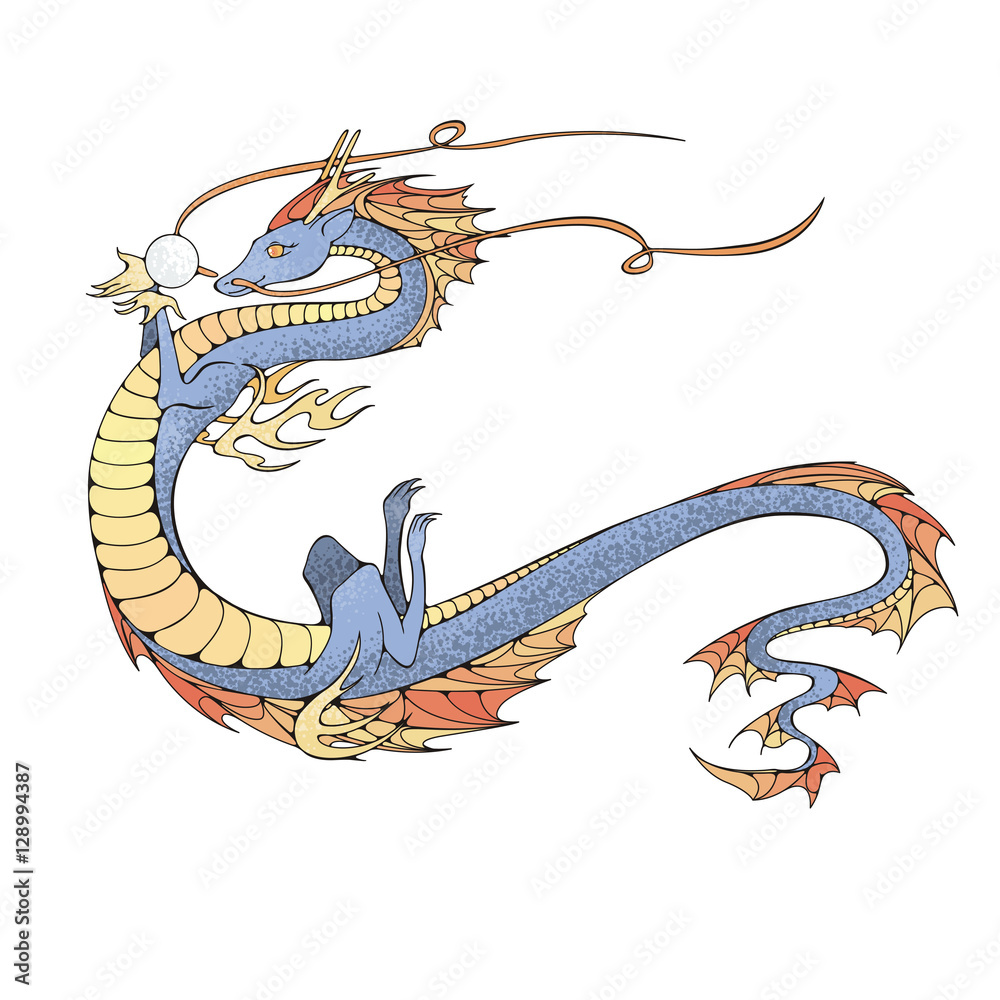 Fototapeta premium Asian dragon. Symbol of the 2024 year.