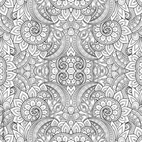 Vector Seamless Abstract Black and White Tribal Pattern
