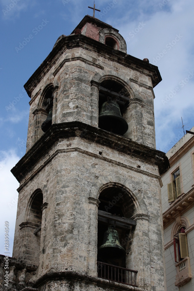 Kuba, Havanna, Turm der Kathedrale de San Cristobal, Plaza de la Catedral, auch Catedral de la Virgen Maria de la Conceptión Inmaculada