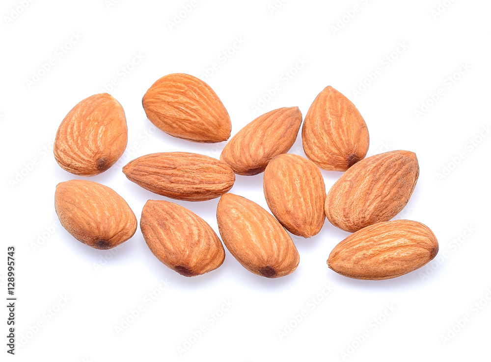 Almonds isolated on white background Almonds isolated on white background