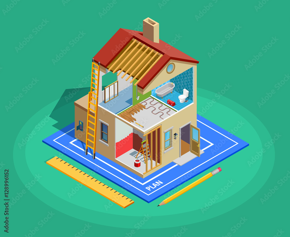 Home Repair Isometric Template Home Repair Isometric Template