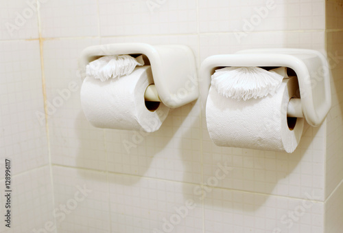 tissue paper roll in bathroom