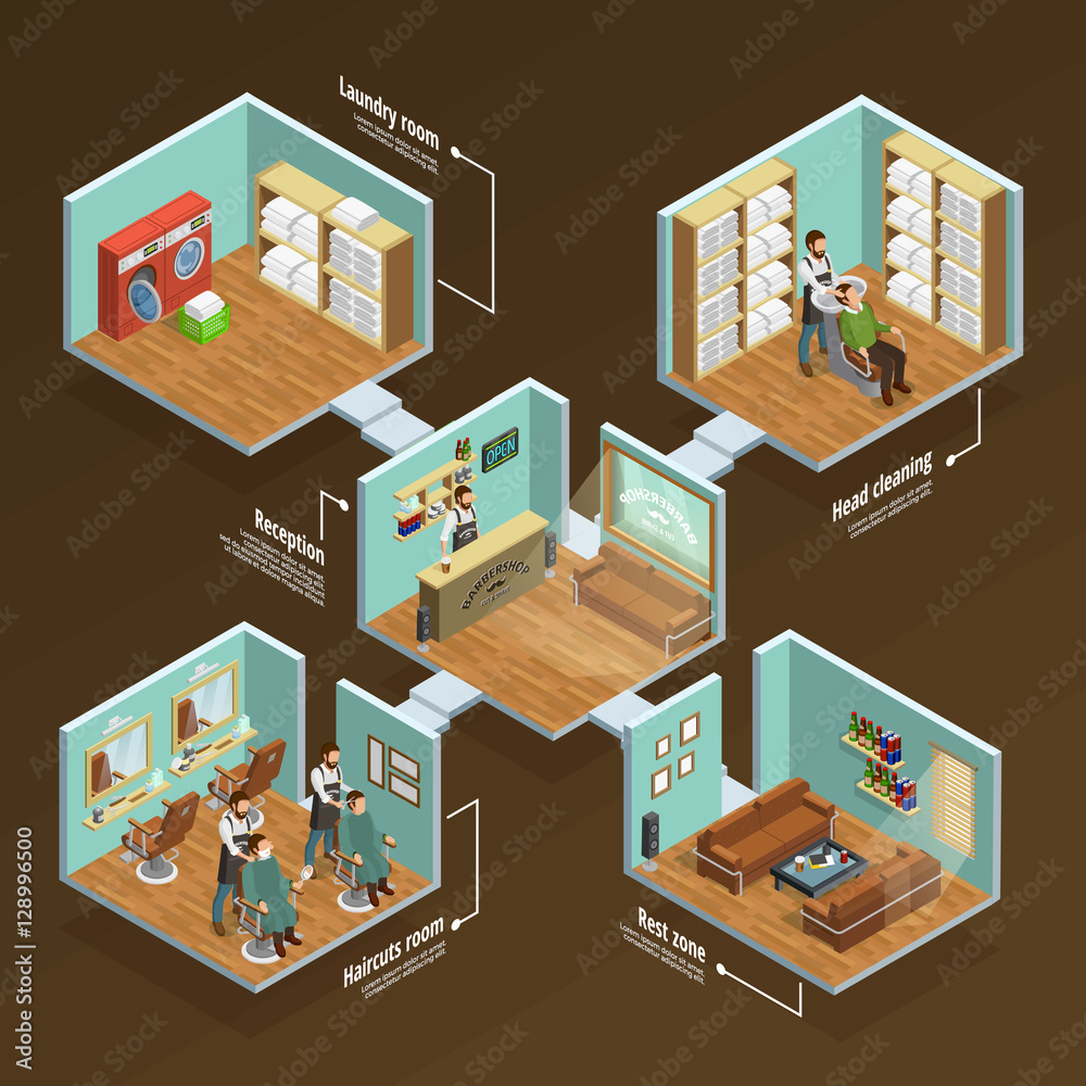 Barbershop Isometric Concept Barbershop Isometric Concept