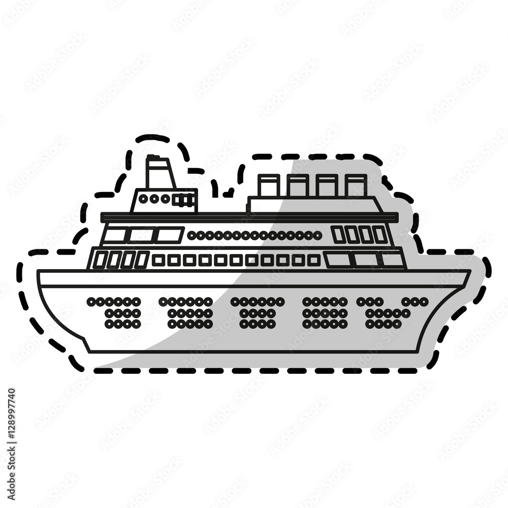 Cruise icon. Transportation vehicle travel trip theme. Isolated design. Vector illustration