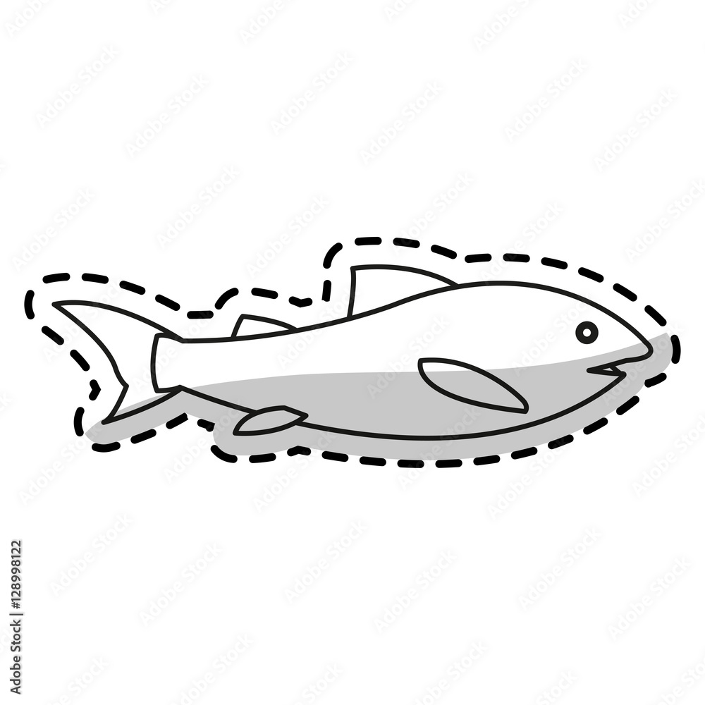 Fish icon. Sea life ecosystem fauna and ocean theme. Isolated design. Vector illustration