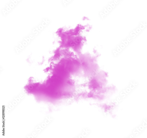 Clouds or pink smoke on white background