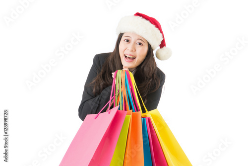 business Woman shopping for christmas gifts