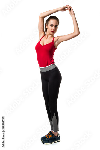 Pretty sport woman stretching