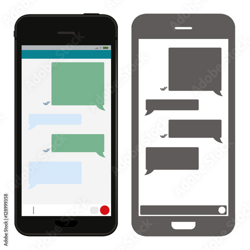 smartphone chat grau und farbig
