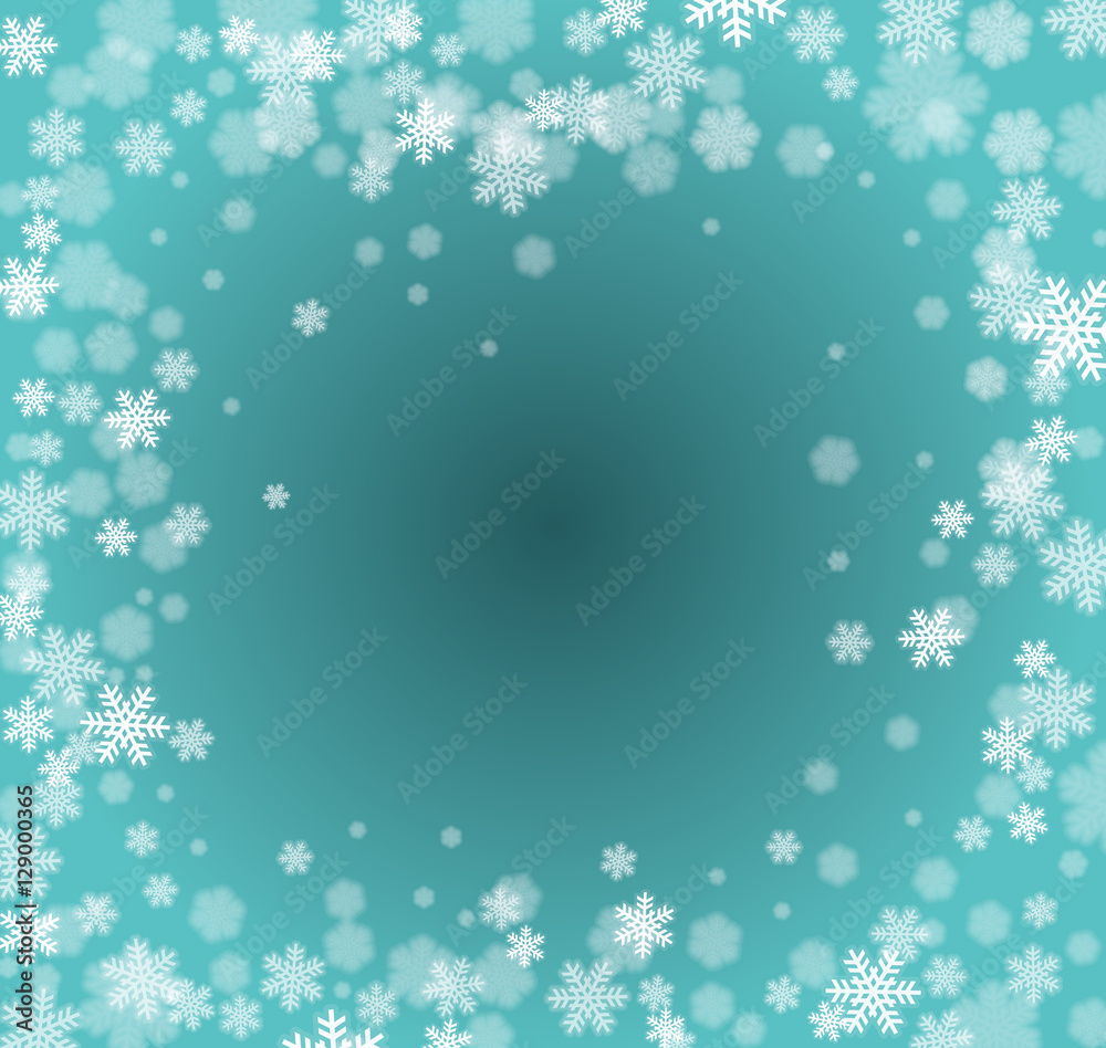 christmas and new year backdrop with snowflake frame