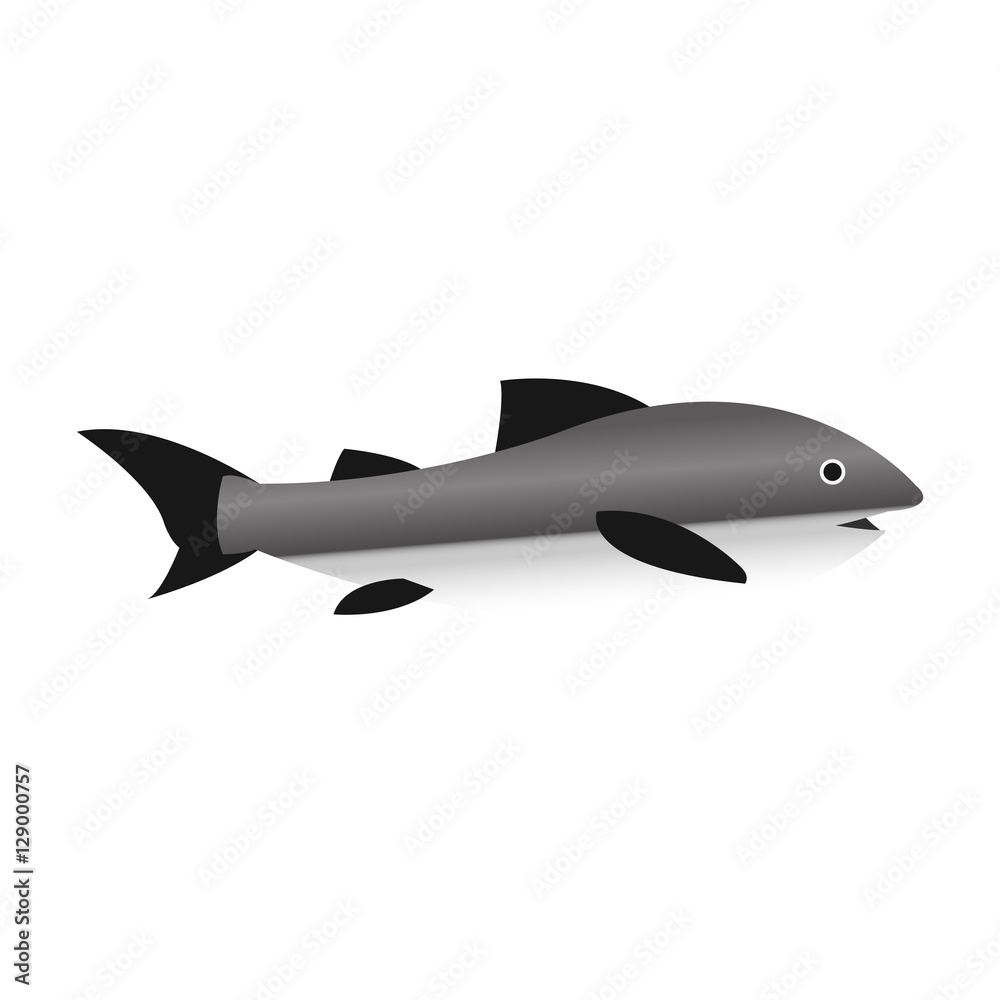 Fish icon. Sea life ecosystem fauna and ocean theme. Isolated design. Vector illustration