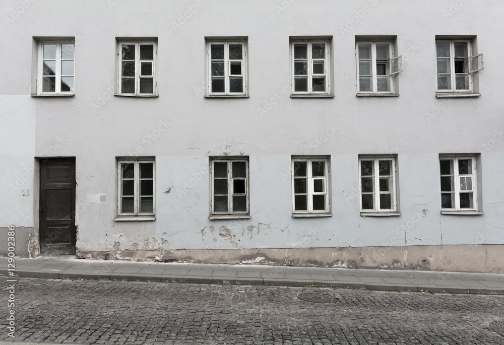 Classic European building with windows Classic European building with windows