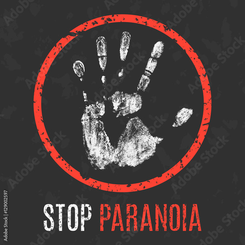 Vector illustration. Human diseases. Stop paranoia.