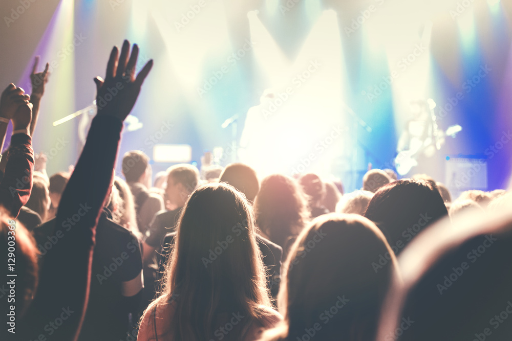 Crowd of young people on rock concert