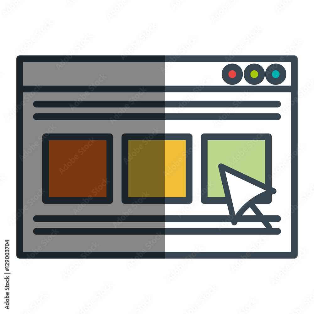 webpage template with pointer vector illustration design