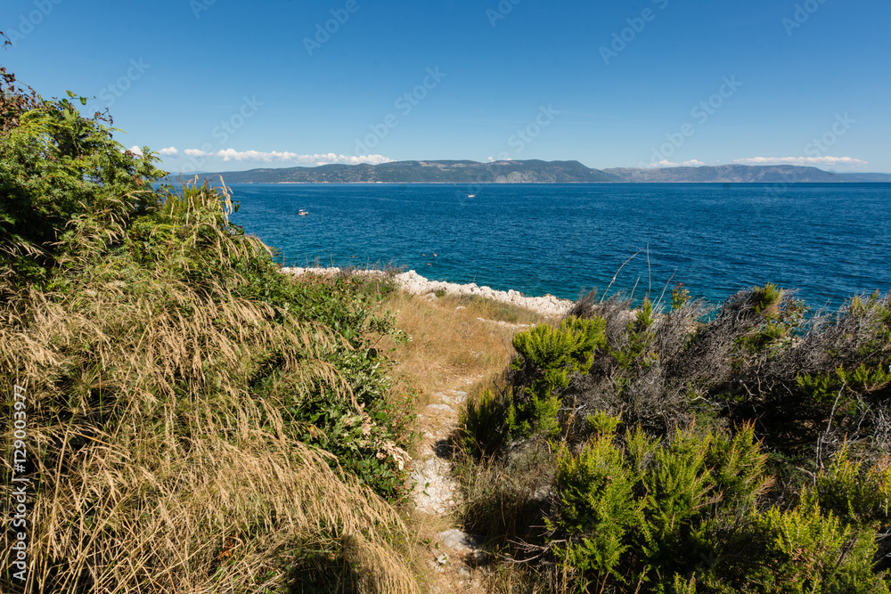 Seaside croatia istrien with blue sky
