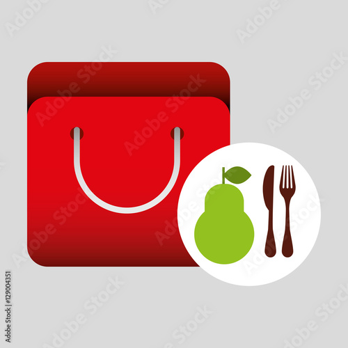 grocery bag pear nutrition fruit vector illustration eps 10